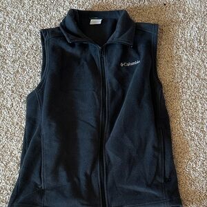 Columbia Black Fleece Zip-Up Vest Men’s large
